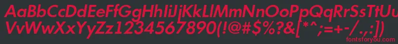 AFuturicaltSemibolditalic Font – Red Fonts on Black Background