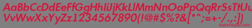 AFuturicaltSemibolditalic Font – Red Fonts on Gray Background
