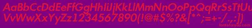 AFuturicaltSemibolditalic Font – Red Fonts on Purple Background