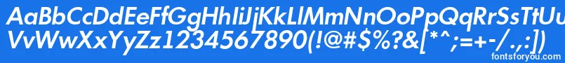 AFuturicaltSemibolditalic Font – White Fonts on Blue Background