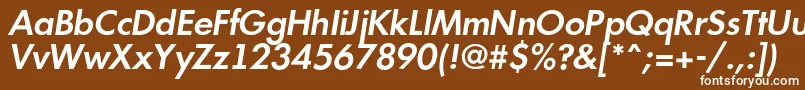 フォントAFuturicaltSemibolditalic – 茶色の背景に白い文字