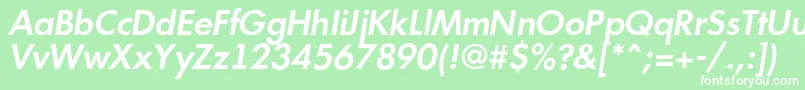 AFuturicaltSemibolditalic Font – White Fonts on Green Background