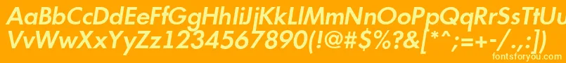 AFuturicaltSemibolditalic Font – Yellow Fonts on Orange Background