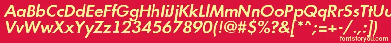 AFuturicaltSemibolditalic Font – Yellow Fonts on Red Background