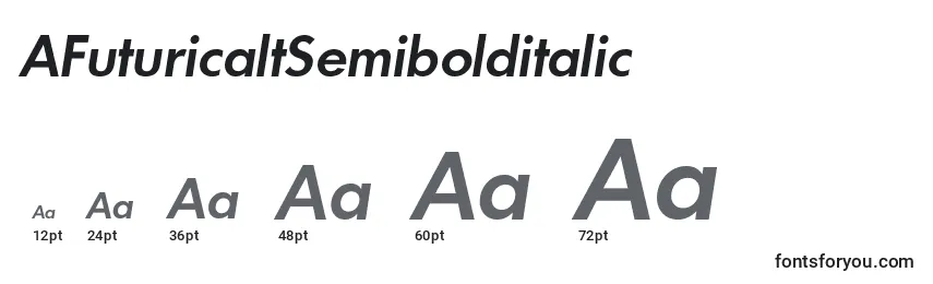 Размеры шрифта AFuturicaltSemibolditalic