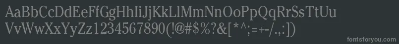 フォントCheltenhamcndN – 黒い背景に灰色の文字