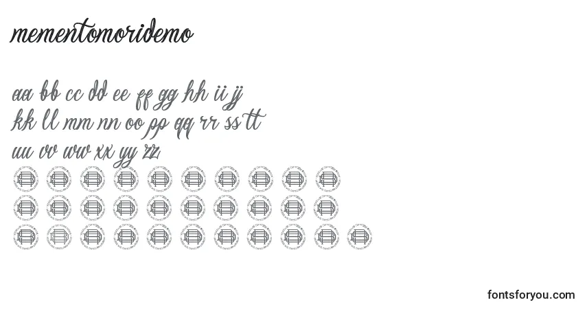 Schriftart MementoMoriDemo – Alphabet, Zahlen, spezielle Symbole