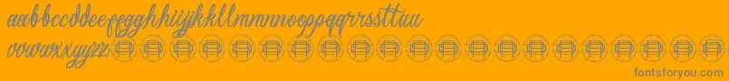 MementoMoriDemo-Schriftart – Graue Schriften auf orangefarbenem Hintergrund