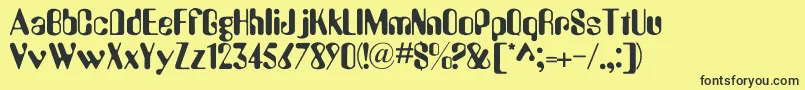 SallyBold-Schriftart – Schwarze Schriften auf gelbem Hintergrund