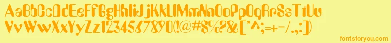 SallyBold Font – Orange Fonts on Yellow Background