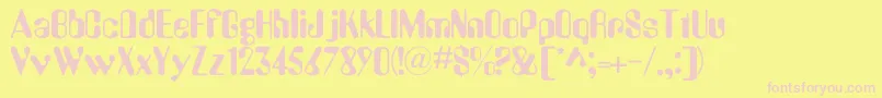 Więcej informacji o czcionce SallyBold Czcionka SallyBold – różowe czcionki na żółtym tle