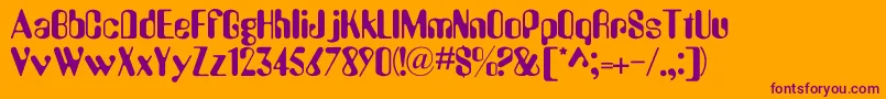SallyBold Font – Purple Fonts on Orange Background