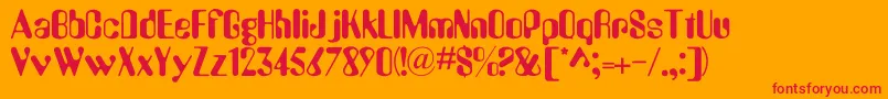 SallyBold Font – Red Fonts on Orange Background