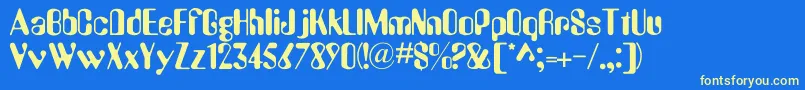 SallyBold Font – Yellow Fonts on Blue Background