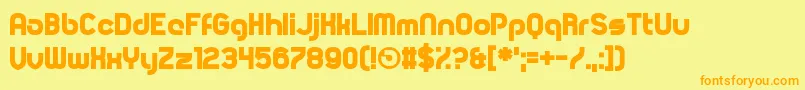 Drowsy Font – Orange Fonts on Yellow Background