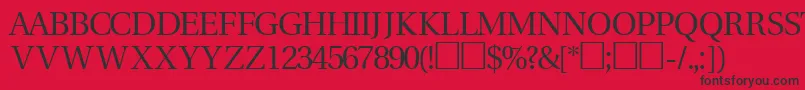 フォントVeracitytitlingcapssskRegular – 赤い背景に黒い文字