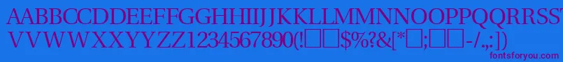 VeracitytitlingcapssskRegular Font – Purple Fonts on Blue Background