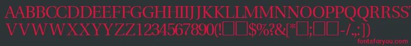 VeracitytitlingcapssskRegular Font – Red Fonts on Black Background