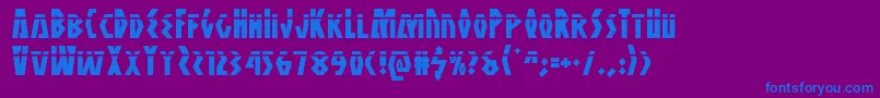 フォントAntikytheralaser – 紫色の背景に青い文字