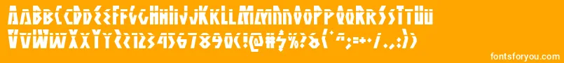 フォントAntikytheralaser – オレンジの背景に白い文字