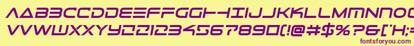 Telemarinesboldsemital1 Font – Purple Fonts on Yellow Background