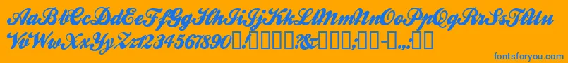 Ballw ffy-Schriftart – Blaue Schriften auf orangefarbenem Hintergrund