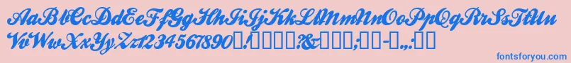 Ballw ffy-Schriftart – Blaue Schriften auf rosa Hintergrund