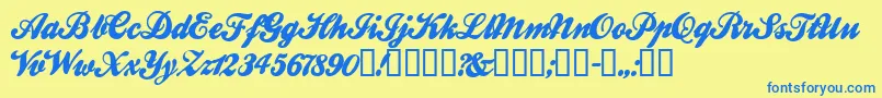 Ballw ffy Font – Blue Fonts on Yellow Background