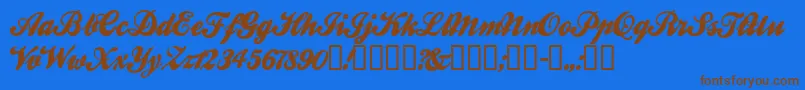 Ballw ffy Font – Brown Fonts on Blue Background