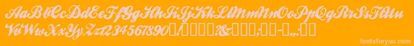 Ballw ffy-Schriftart – Rosa Schriften auf orangefarbenem Hintergrund