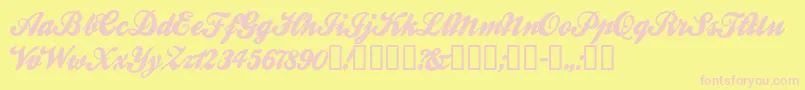 Ballw ffy-Schriftart – Rosa Schriften auf gelbem Hintergrund