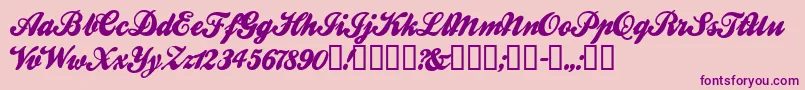 Ballw ffy-Schriftart – Violette Schriften auf rosa Hintergrund