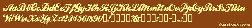 Ballw ffy Font – Yellow Fonts on Brown Background