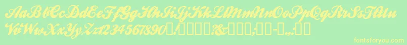 Ballw ffy Font – Yellow Fonts on Green Background