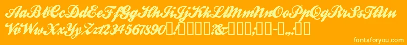 Ballw ffy-Schriftart – Gelbe Schriften auf orangefarbenem Hintergrund