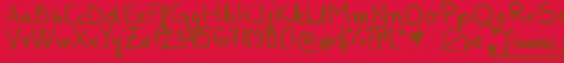 PerpetuaEvenity Font – Brown Fonts on Red Background
