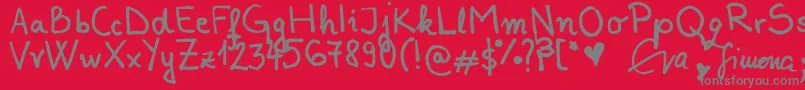 PerpetuaEvenity Font – Gray Fonts on Red Background