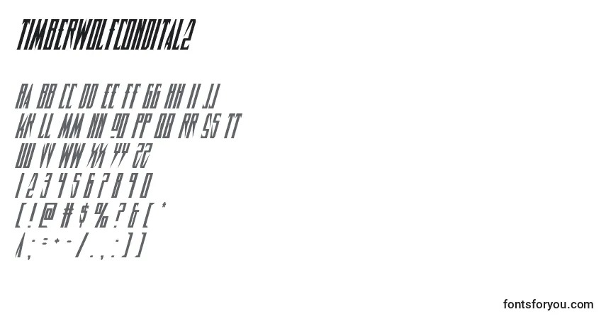 Timberwolfcondital2-fontti – aakkoset, numerot, erikoismerkit