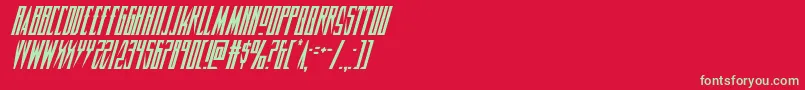 Timberwolfcondital2 Font – Green Fonts on Red Background