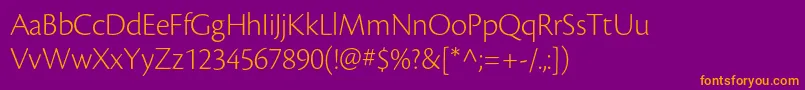 CronosproLtdisp Font – Orange Fonts on Purple Background