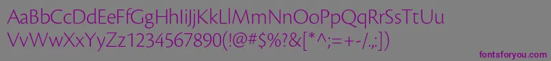 Шрифт CronosproLtdisp – фиолетовые шрифты на сером фоне