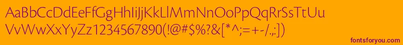 Шрифт CronosproLtdisp – фиолетовые шрифты на оранжевом фоне