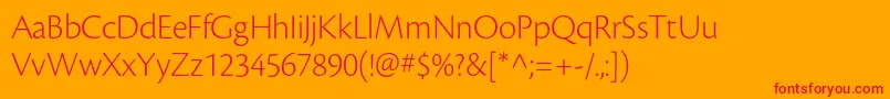 CronosproLtdisp Font – Red Fonts on Orange Background