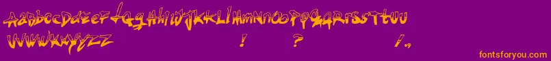 Tiredterrorist Font – Orange Fonts on Purple Background