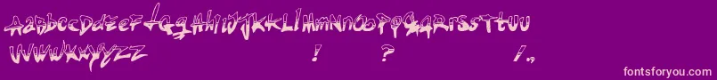 Tiredterrorist Font – Pink Fonts on Purple Background