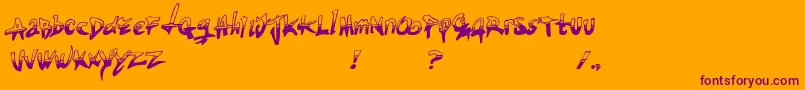 Tiredterrorist Font – Purple Fonts on Orange Background