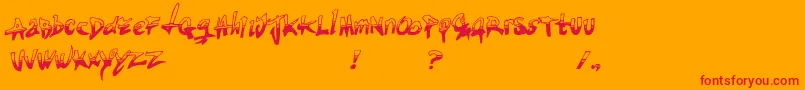 Tiredterrorist Font – Red Fonts on Orange Background