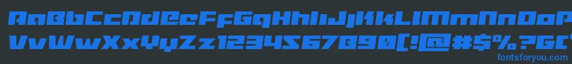 Turbochargesemital-fontti – siniset fontit mustalla taustalla