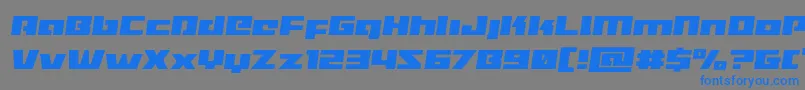 Turbochargesemital-Schriftart – Blaue Schriften auf grauem Hintergrund