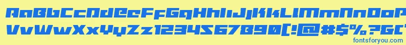 Turbochargesemital Font – Blue Fonts on Yellow Background